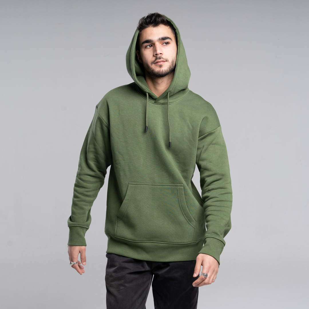 Men Heavyweight Basic Hoodie Emerald Green - Relaxed Fit – MAG'S